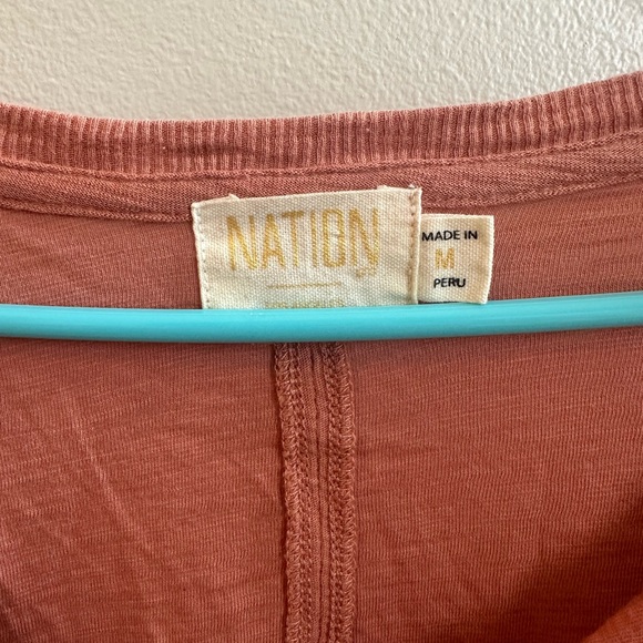 Nation LTD salmon long sleeve tee - Picture 2 of 3